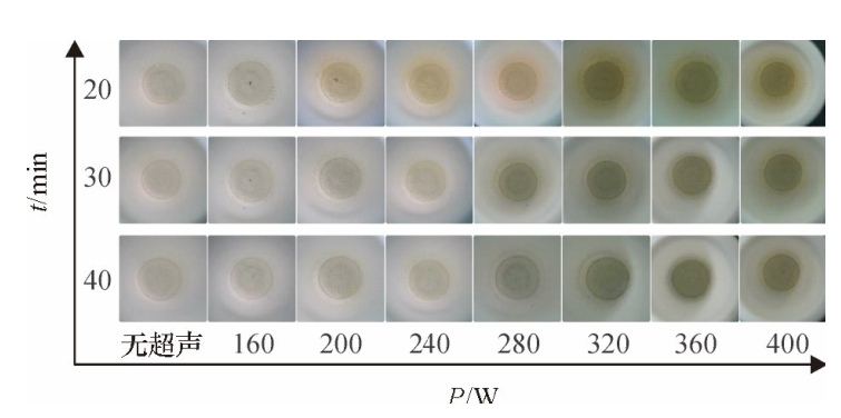 不同密閉消解時間、不同超聲功率的消解效果